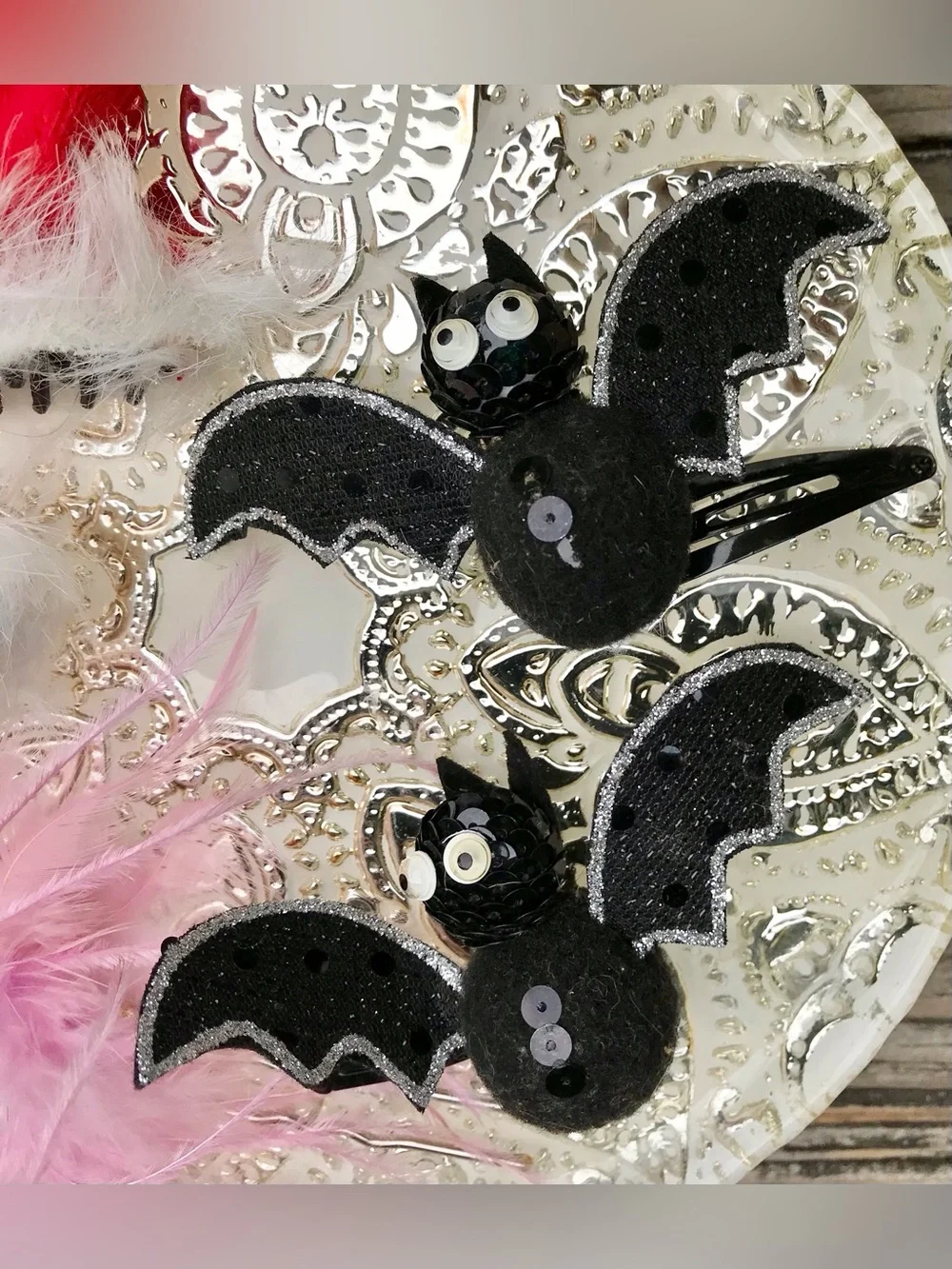 Kids Hair Accessories Claires Bat Clips Santa Hat Claws Flapper Feather Hair Pin